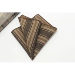 24CM Striped Brown Pocket Square British Style Cotton Linen Handkerchief Casual Plaid Cravat Tuxedo Hanky Suit Shirt Neckwear