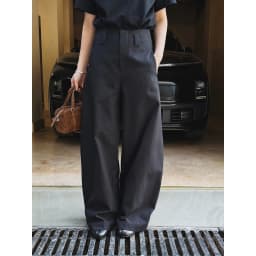 Old Money Style Scimitar Silhouette Pant Loose Fit High Waist Slimming Commuter Trousers For Women