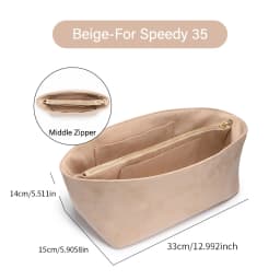 CRAZYSMITH Original Velvet Bag Organizer For LV Speedy 20 25 30 35 Purse Insert Handbag Inner Bag Portable Storage Makeup Bags