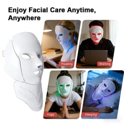 7 Colors Photon Face Neck Beauty Mask Wireless Facial LED Mask Repair Skin Wrinkle Remover Skin Rejuvenation Tighten Skin Care