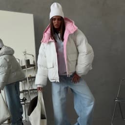 Women 3 in 1 Puffer Jacket Reversible Wear Detachable Sleeves Oversized Loose Fit Hooded Coat Casual Winter Ladies Outerwear