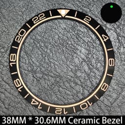Sloping 38mm * 30.6mm Ceramic/Aluminum Blue Luminous Bezel GMT and Diving Watch Insert Fit for 40mm Watch Case Replacement Watch