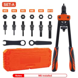 Manual Rivet Nut Gun, M3 M4 M5 M6 M8 M10 Cordless Rivet Nut Gun, Multi-Size Insert Rivet Nut Tool, Including Wrench And Tool Box