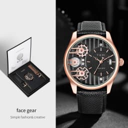 TOMI Men's Gift Box Combination Set Watch Luxury and Simple Business Detachable Strap Quartz Watch Men's Watch Festival Gift