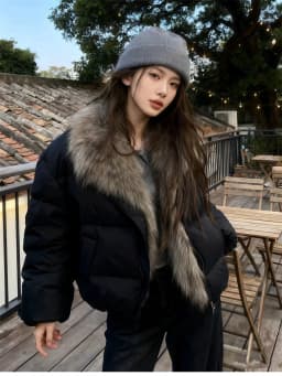 ZAROY Women's Winter Jacket Luxury Fox Fur Collar Puffy Thicken Warm Cotton Short Coat High Street Fashion Outwear Parkas куртка