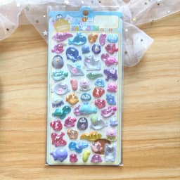 1 pc/4 pcs Cute Marine Fish Shark 3D Relief Stickers Scrapbooking Diy Journal Cute Stationery Sticker School Gift