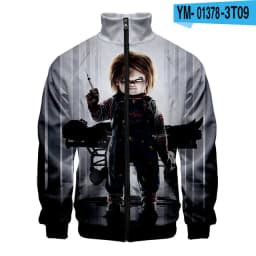 Coats Horror Movie Chucky Stand Collar Jackets Seed of Chucky Sweatshirt Cosplay Costume Long Sleeve Zipper Hoodies