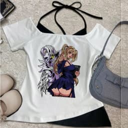 Death Note crop top female graphic goth party korean fashion anime t-shirt harajuku party gothic jojifuku