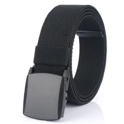 95cm-120cm Metal-free Elastic Belts for Men Women Hard Plastic Buckle Stretch Belt Male Trouser Girdles Waistband Black