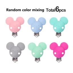 LOFCA 3pcs/lot Silicone Heart Mouse Shape 4.5CM Clips Creation Pendant Tools Multi Colors For Necklace Jewelry Accessories