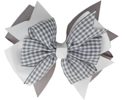 NEW Plaid Bows 4INCH School Hair Bows First Day Gingham Ribbon Stacked Bow Hair Clip Hairpin For Baby Girl Accessories