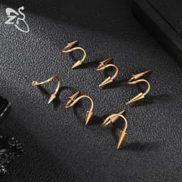 ZS 1 PC 16G Stainless Steel Twisted Nose Ring For Men Women Cone Spike Spiral Helix Cartilage Rings Lip Eyebrow Piercing Jewelry