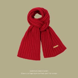 Men Women Thick Warm Knitted Scarf in Winter Autumn Wool Soft Solid Cashmere Neckerchief Simple Fashion Black Students Scarves