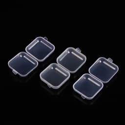5-50pcs Plastic Storage Box Mini PP Square Box Jewelry Fishhook Component Single-compartment Covered Transparent Storage Box