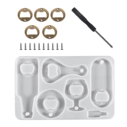 DIY Bottle Opener Tools Set Resin Molds Beer Opener Silicone Mold Making Jewelry Casting Wine Corkscrew Screwdriver Wrench Kit