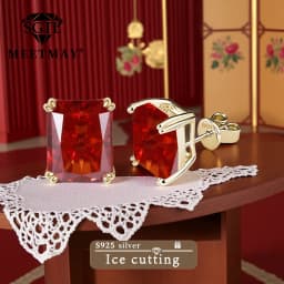 Bocarman Ice Cut Zircon Stud Earrings S925 Silver Paraiba Tanzanite Blue Mint Green Rectangular Multicolor Women Fine Jewelry