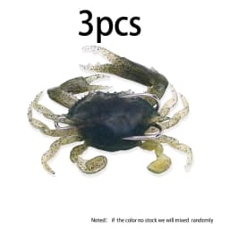 HENGJIA 3pcs 8cm 19g 3D Simulation Crab Bait With Hook Artificial Soft Silicone Lure Fishing Goods Saltwater Pike Fishing Lure