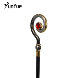 Vintage Black Gold Ruby Scepter Walking Cane Gentleman Collections Elegant Walking Stick Cosplay Photography Props Party Cane 93