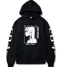 Harajuku Anime Darling In The Franxx Zero Two Graphic Print Hooded Men Women Hoodies Casual Sweatshirt Female Trendy Pullover