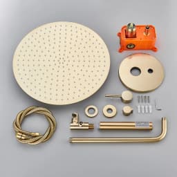 Brushed Gold Shower Faucet Embedded In 2 Ways Shower Mixers Wall Mounted Rainfall Bathroom Shower Tap Stainless Steel Head