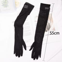 Women Black Long Gloves Classic Opera Over Elbow Mittens Stretch Finger Wedding Sexy Driving Breathable Accessories