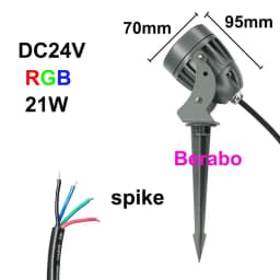 External Control RGB LED Lawn Lamp Outdoor LED Garden Lawn Light 21W Landscape Lamp Spike Waterproof 12V 24V Path Bulb Spot Ligh