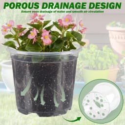 25 Pcs Clear Nursery Pots Plastic Plant Orchid Pots with Labels Drainage Holes Garden Seed Flower Plant Growth Container