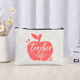 Teacher Cosmetic Case Back To Shool Gift Trendy Zipper Makeup Bag Pouch Thank You Teachers Gifts Pencil Case Lipstick Storage