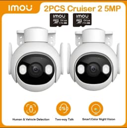 IMOU 2PCS Cruiser 2 5MP IP66 Wi-Fi Outdoor Security Camera AI Smart Tracking Human Vehicle Smart Night Vision Two Way Talk