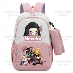 2pcs Demon Slayers Backpack Pencil Case for Boy Girl Kamado Tanjirou Teenager BookBags Rucksack Travel Backpack Mochila Escolar
