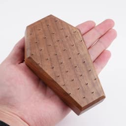 Neo-Gothic Coffin Black Walnut Solid Wood Display Stand for 16G 14G Piercing Jewelry Modern Display Holder with 38 Posts