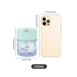 250ml mini rechargeable garlic chopper and meat grinder, durable and sturdy, suitable for grinding garlic, chili, onions, ground meat, nuts, and more