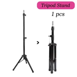 Nunify Mannequin Head Wig Stand Rose Pink 22"Canvas Head 21-25" Wig Head Stand Adjustable Tripod Stand Wigs Making Display Tools