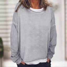 Women's Loose Fit Printed Crew Neck Long Sleeve Mid-Length Sweatshirt Soft Finish Pull On Women's Hoodies And Woman Clothes