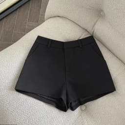 High Waist Black Suit Short Pants Women's Spring Summer Outdoor Wear Grey A- Line Wide Leg Slimming Casual Thermal Pants 2025