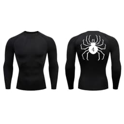 Spider Print Compression Shirts for Men Gym Workout Fitness Undershirts Short Sleeve Quick Dry Athletic T-Shirt Tops Sportswear