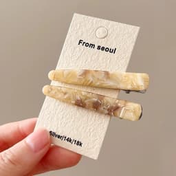 2pcs/set Vintage Acetate Marble Pattern Barrettes For Women Lady Sweet Hair Ornament Hairpin Hair Clip Fashion Hair Accessories