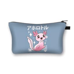 Cute Animal Sea Otters Axolotl / Ferret Pattern Cosmetic Bag Women Makeup Bags Zipper Cosmetic Cases Girl's Lipstick Holder Gift