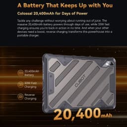 Cubot Tab KingKong 2,Rugged Tablet Android 14,MTK Helio G99,20400mAh Battery,16GB RAM+256GB ROM,IP68 Waterproof,10.95" Screen
