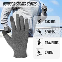 1Pair Full Finger Compression Gloves Arthritis Gloves for Men & Women; Ideal as Carpal Tunnel Gloves, Hand Brace for Arthritis