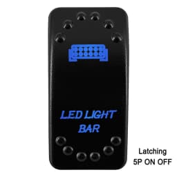 Waterproof Rocker Switch with Blue LED | 12V/24V Latching & Momentary (SPST/ DPDT) | for Marine, UTV, ATV, RZR, Automotive