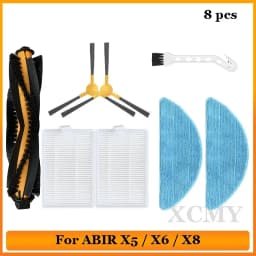 For ABIR X5 X6 X8 Genio Navi N600 Robotic Vacuum Cleaner Replacement Parts 3-Arm Main Side Brush Hepa Filter Spare Parts