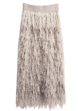Spring Fashionable Design Handmade Feather Hollow Long Knited Skirt Women's New Fashion Elegant And Calf Skirts For Ladies 2024
