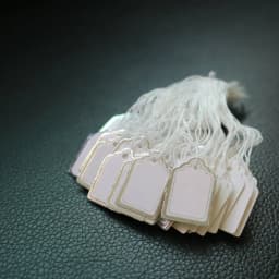 100Pcs Round Rectangle Card Paper Jewelry Price Labels Gold/Silver Edge Jewellery Hangtags Display Tool Blank Hanging Tags
