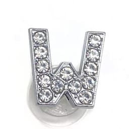 Shoe Charms Glitter Rhinestone Letter Silver Crystal Alphabet DIY Alloy Shoe Decorations Jewelry Slider Bracelet Wristbands