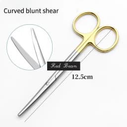 Gold Handle Blunt Tissue Scissors Peel Skin Scissors Nose Peel Blunt Scissors Round Head Serrated Nasal Surgery Tools