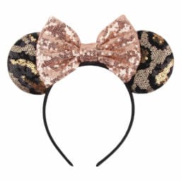 Cute Women Mouse Ears Leopard Print Headbands for Girls Baby Women Sequins 5"Bows Hair Accessories Adults Hairbands Kids Gift