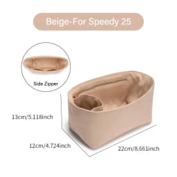 CRAZYSMITH Original Velvet Bag Organizer For LV Speedy 20 25 30 35 Purse Insert Handbag Inner Bag Portable Storage Makeup Bags