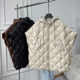 Schinteon Women 90% White Duck Down Irregular Vest with Hood Loose Sleeveless Jacket Solid Fashionable Autumn Winter Top 2026
