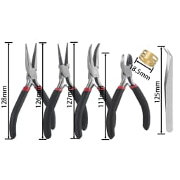 6pcs/Set Jewelry Pliers Tools Kit Needle Chain Round Nose Pliers Tweezers with Open Rings for DIY Jewelry Making Repair Tool
